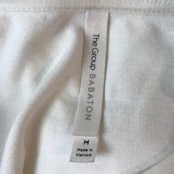 Aritzia The Group By Babaton White Short Sleeved Light Weight Sweatshirt Size M - Picture 6 of 7